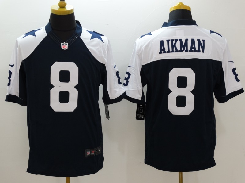 Dallas Cowboys 8 Aikman Blue Thanksgiving 2015 Nike Limited Jersey